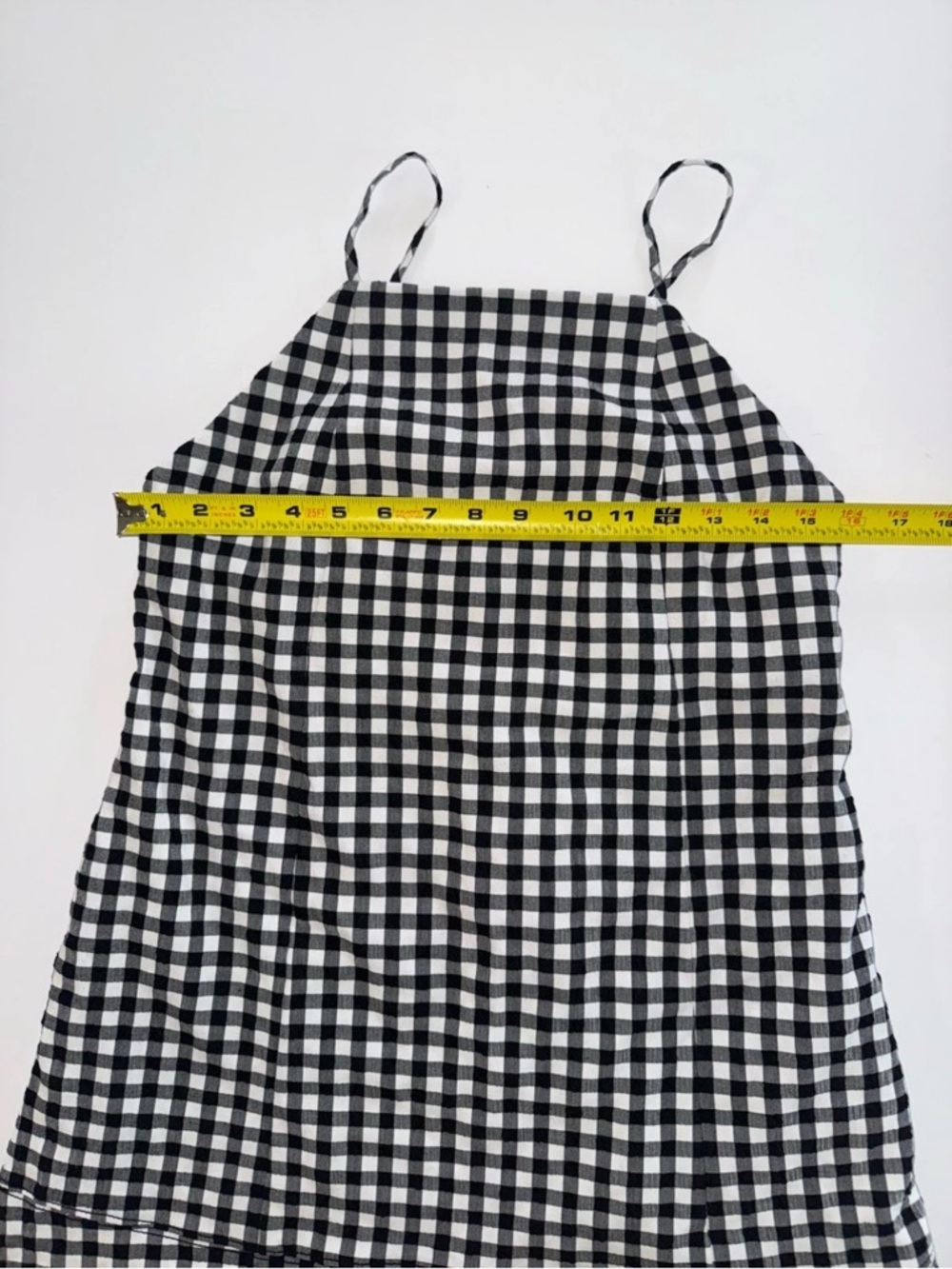 Anthropologie Apron Style Mini Dress Black White Check With Pockets Gingham XS - Picture 8 of 11